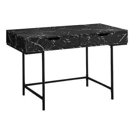 Monarch Specialties Computer Desk, Home Office, Laptop, Storage Drawers, 48"L, Work, Metal, Laminate, Black Marble Look I 7552
